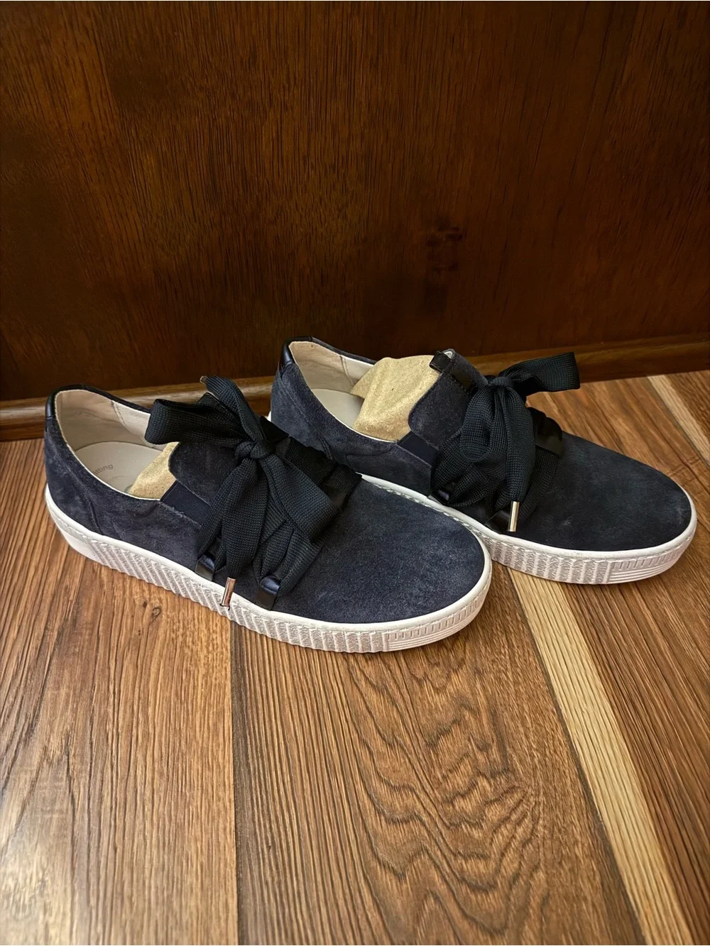 Gabor Blue Suede Platform Sneaker